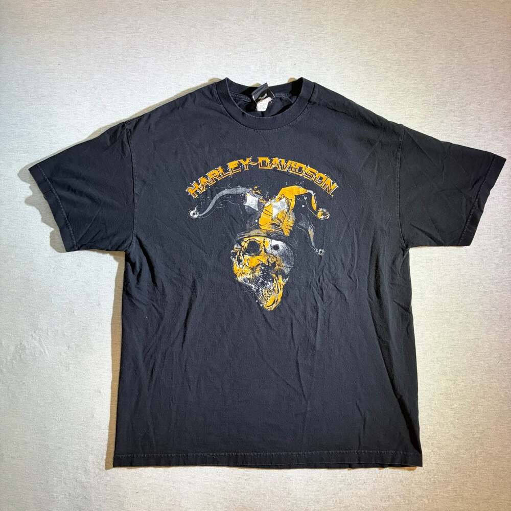 Harley-Davidson Bravado Jester Skull Graphic T-Shirt Black Size XL